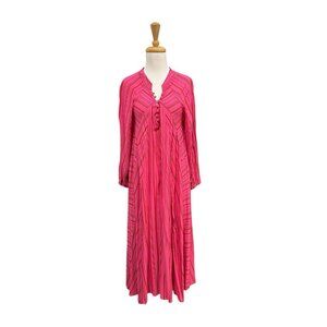 New Natalie Martin Fiore Pink Stripe Maxi Dress Size XS